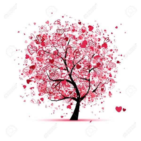 12016575-Albero-di-San-Valentino-con-il-cuore-per-la-progettazione-Archivio-Fotografico